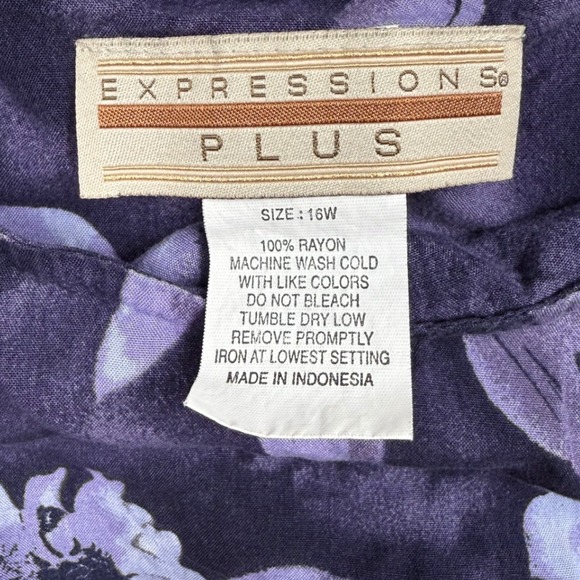 Plus Size 16W Purple Floral Maxi Dress Rayon Boho Sleeveless - Picture 3 of 5